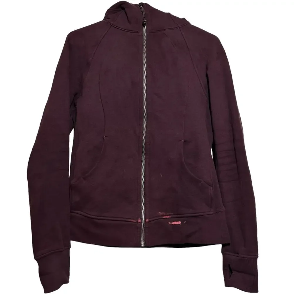 Lululemon Scuba Hoodie Light Cotton Fleece Pockets Dark Adobe Limited Edition 8